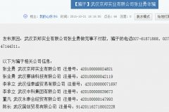 武汉京邦实业有限公司张业勇诈骗
