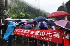 莲都区基层工会登山比赛在栝苍古道顺利举行